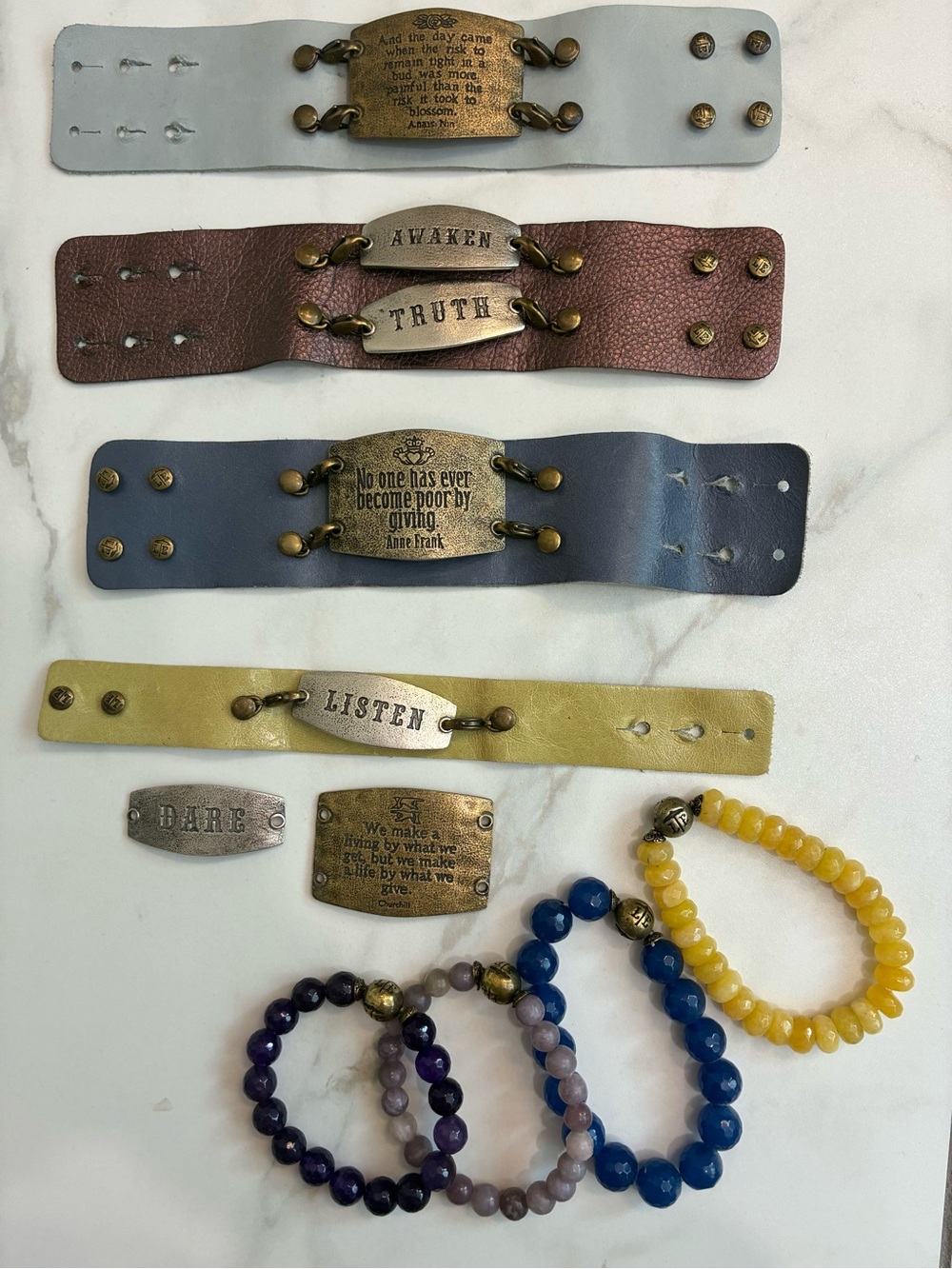 Lenny & Eva Inspirational Leather Cuff Bracelets